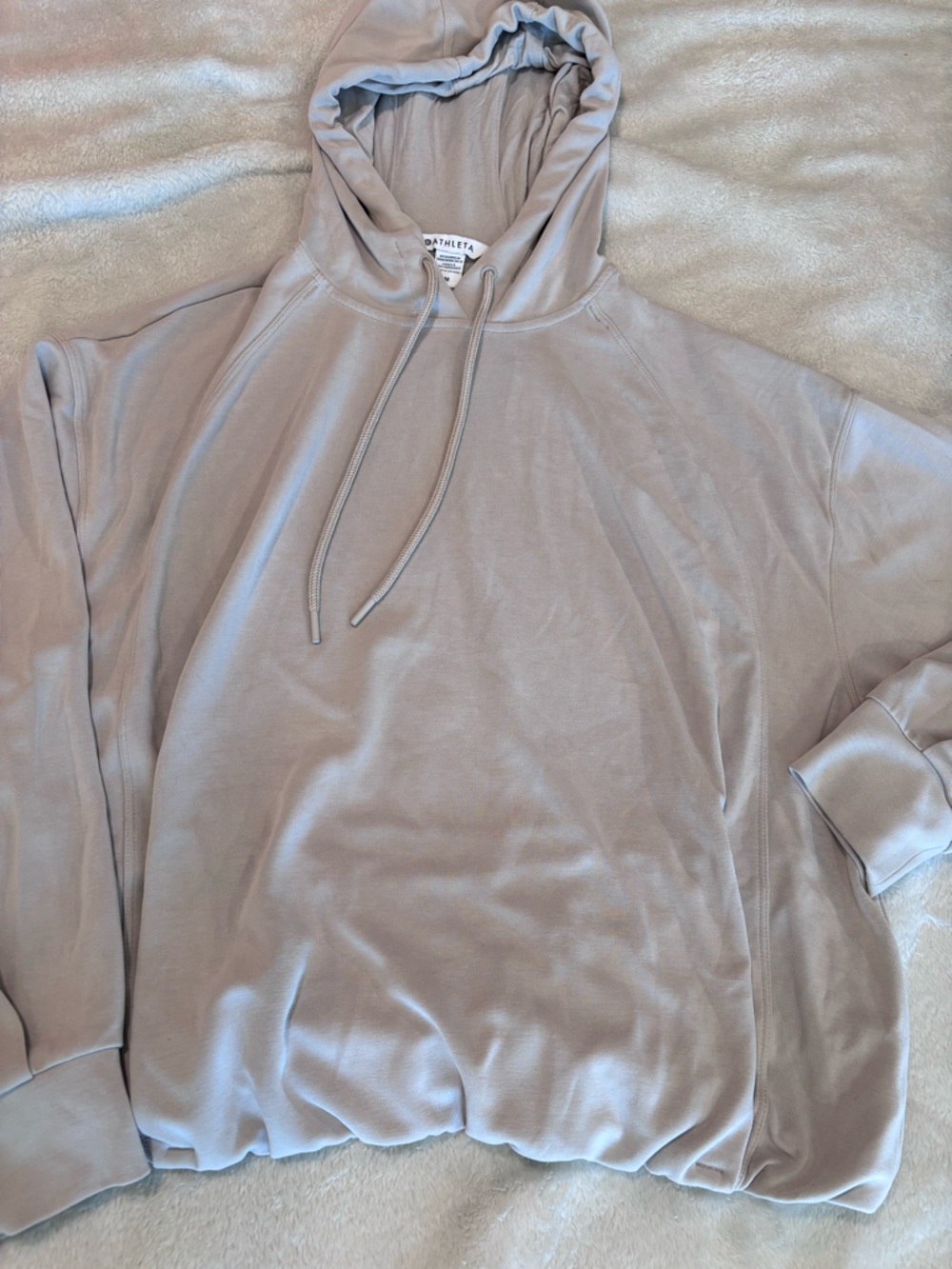 Athleta Neutral Light Taupe Hooded Pullover